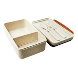 45 Loncheras Ecológicas Contenedor  Lunch Box Con Cubiertos