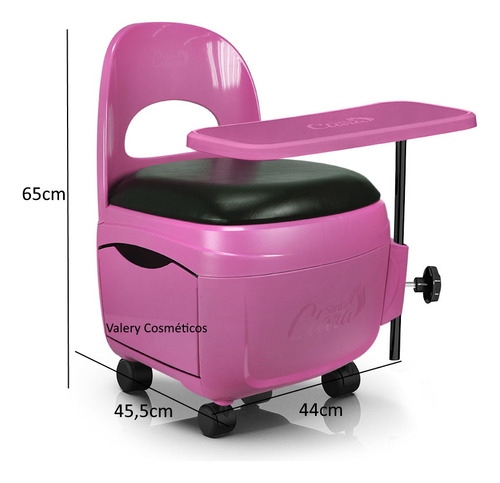 Cadeira Cirandinha Rosa Para Manicure Salão De Beleza - Diva