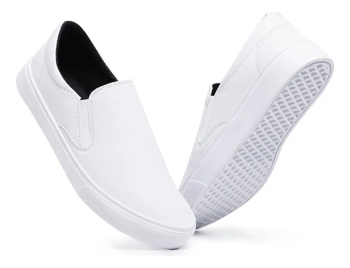Tenis Branco Slip On Feminino Sapatenis Iate Enfermagem Leve | MercadoLivre