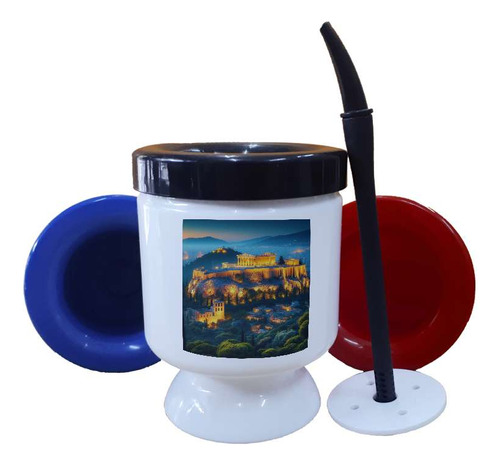 Mate Plastico Acropolis Antigua Grecia Paisaje Viaje M4