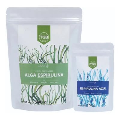 Alga Espirulina (500 Gr) Y Espirulina Azul (100 Gr) 2-pack | Envío gratis