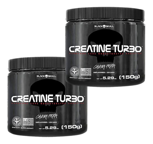 Kit Combo 2x Creatina Turbo 150gr Black Skull