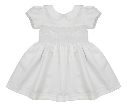 Vestido Batizado Bebê Casinha De Abelha Pérolas  Papilloo