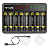 Yofraro - Pilas Aaa Recargables, Paquete De 8 Baterias Recar