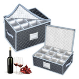 Caja De Almacenamiento Para Copas De Vino Y Tazas Con Diviso