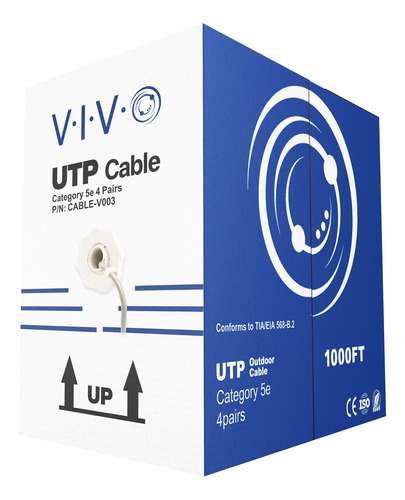 Cable De Red Ethernet Cat-5e Vivo 1.000 Pies Utp