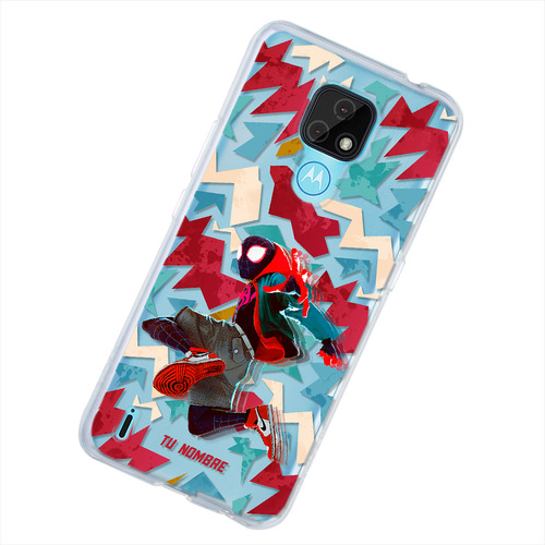 Funda Para Motorola Spiderman Miles Personalizada Tu Nombre