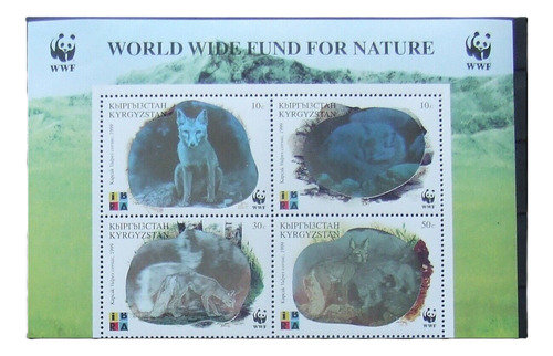 1999 Wwf Fauna- Zorros- Kirguistán (sellos Holograma) Mint