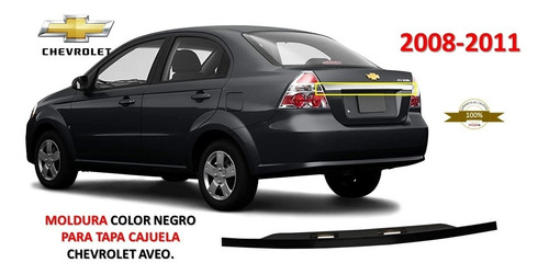 Moldura Color Negro Para Tapa Cajuela Chevrolet Aveo 08-11.