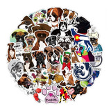 Boxer 50 Calcomanias Stickers De Pvc Vs Agua Perro Canino