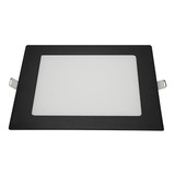 Plafon Painel Led Embutir Quadrado Preto 6500k 12w 17x17