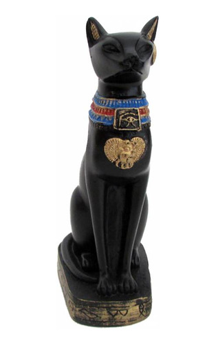 Imagem Deusa Gato Bastet 14cm Escultura Resina