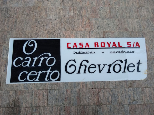Placa Luminosa Chevrolet Casa Royal Anos 60 70 Acrilico Opal
