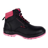 Bota Industrial Fratello Color Negro Fiusha Para Mujer 0350