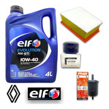 Kit 3 Filtros + 4 Aceite Elf 10w40 Kangoo Sandero Duster 1.6