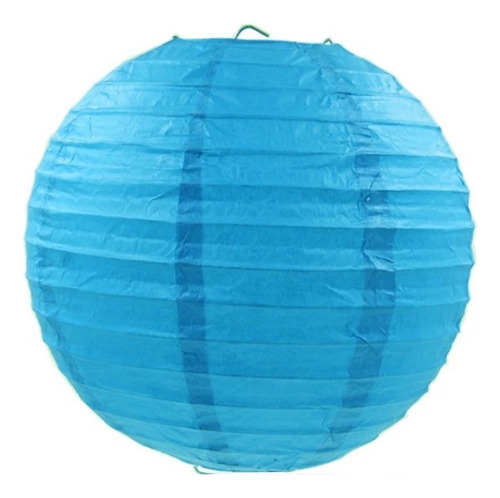 Lámpara Bola De Papel Arroz China 30 Cm Azul