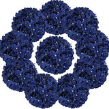 Bolas De Flores Para Decoracion Azul (pack De 10)