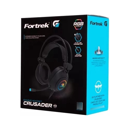 Headset Gamer Rgb Crusader Preto Fortrek