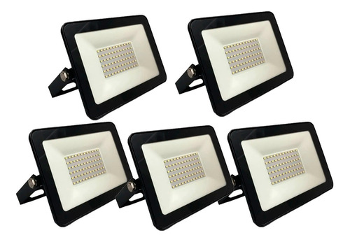 Set 5 Reflectores Led Blanco 50w Bajo Consumo Alta Potencia 