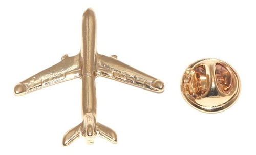 Pin Botton Broche Avião Aeromoça Folheado A Ouro.