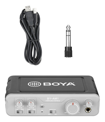 Boya By-am1 Interface De Audio Grabación 2 Canales Usb Color Gris