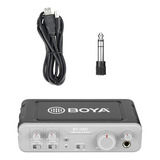 Boya By-am1 Interface De Audio Grabación 2 Canales Usb Color Gris