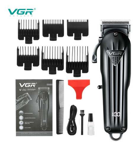 Cortadora De Cabello Profesional Vgr 282 Negra Con Pantalla