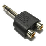 Adaptador Conector Plug 6.35mm Estéreo A 2 Rca Hembra