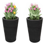 Kit Vaso De Planta C/ Prato Decorativo Jardim Varanda 52cm