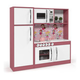 Cozinha Completa Infantil Refrigerador Geladeira Menina Mdf