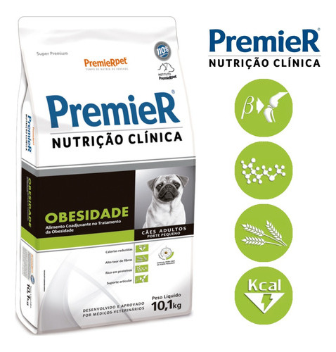 Ração Premier Obesidade Cães Adultos Pequeno Porte - 10kg