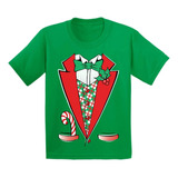 Polera Infantil Unisex Traje Formal Navidad Algodo Estampado