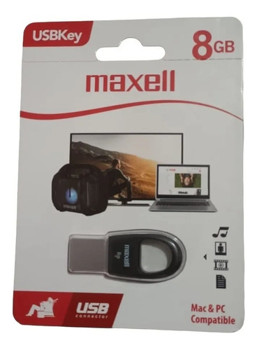 Conector Maxell Usb Memoria 8gb Velocidad 2.0 Tipo Llavero