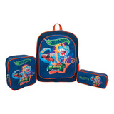 Kit Mochila Infantil Escolar Costas Hot Wheels Dinossauro G