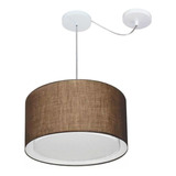 Lustre C/ Desvio De Centro Md-4310 Cupula Tec 40x25cm Cafe