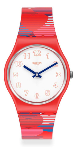 Reloj Swatch Heart Lots Gr182 Color De La Correa Rojo Y Azul