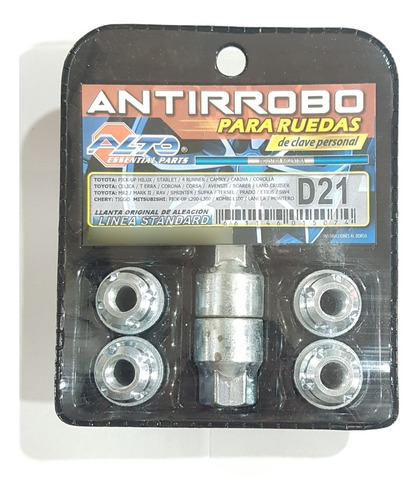 Juego De Tuercas  Antirrobo Toyota Hilux Llanta Aleación 