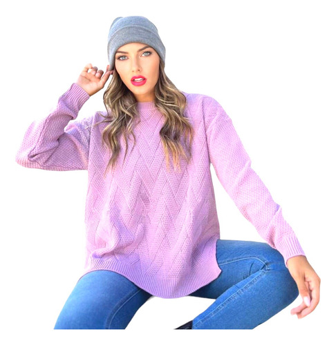 Sweater Calado Largo De Mujer Pullover Olivia* Chuva Ropa