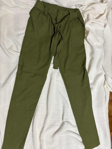 Pantalón Babucha Verde Musgo Talle 2 Elastizado Bengalina