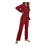 Pijama Holgado Y Cómodo A Cuadros Para Mujer Home Service Tw