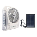 Ventilador Solar Recargable Parlante Bt Usb Portátil Lampara