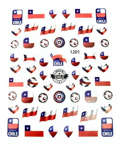 Sticker Para Uña Bandera Chile Magickur 