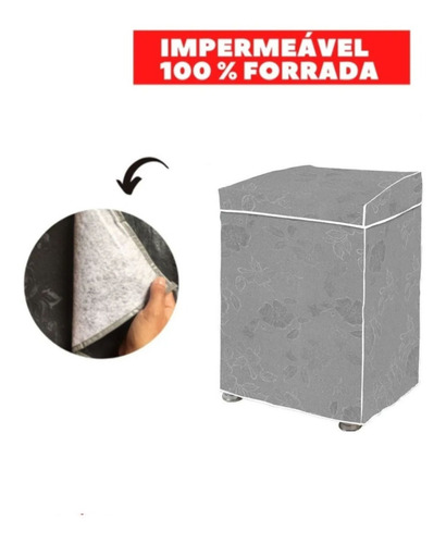 Capa Máquina Lavar Eletrolux Brastemp 8kg 10kg 12kg 15kg 16k