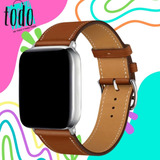 Correa Marron Elegante 100% Cuero Compatible Con Apple Watch