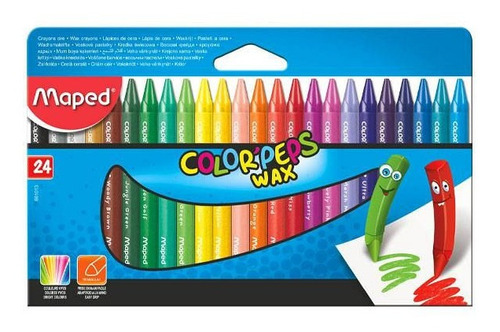 Crayones De Cera Wax Color Peps X24 Colores Escolar Maped E Color Segun Color