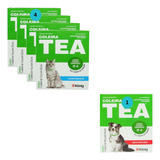 Kit 4 Coleiras Tea Gatos + 1 Coleira Cães Médios C/ 57cm