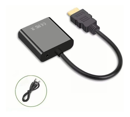 Adaptador Hdmi A Vga Con Cable De Audio De 3.5 Mm