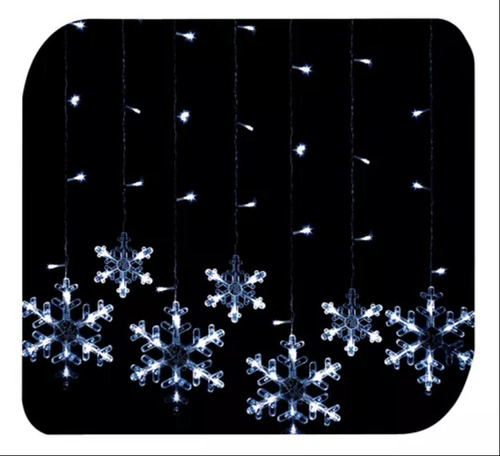 Cascata Floco De Neve 138 Led 8 Funções Natal 110v 220v