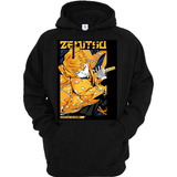 Sudadera Negra Zenitzu Rayo Cazado De Kimetzu