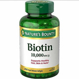 Natures Bounty Biotin 10,000 Mcg, 250 Cápsulas Blandas De L